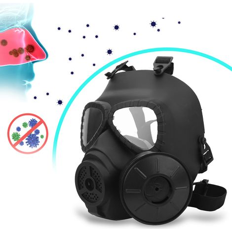 Visière de protection intégrale de tir CS Field avec système antibuée noir et équipement d'échappement (1/5)