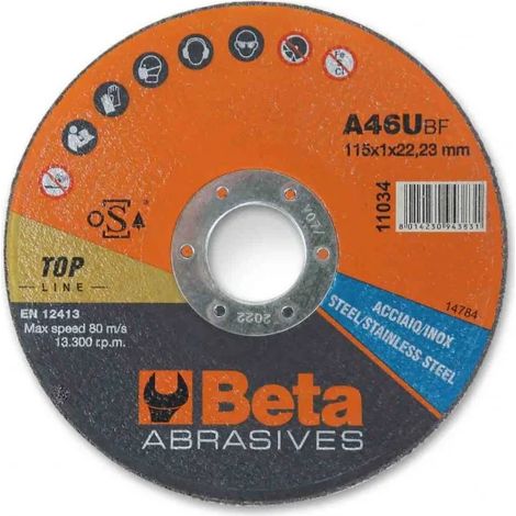 Disque de coupe beta pa0106a métal inox 125 mm (1/4)