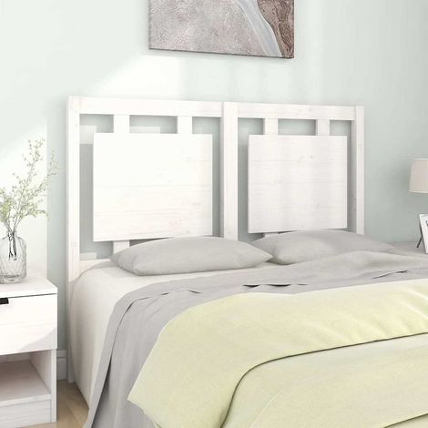 vidaXL Cabecero de cama madera maciza de pino blanco 125,5x4x100 cm (1/5)