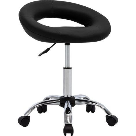 Chaise pivotante à manger Noir Similicuir (1/5)