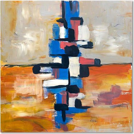 Tableau bois abstrait 77 - 20 x 20 cm