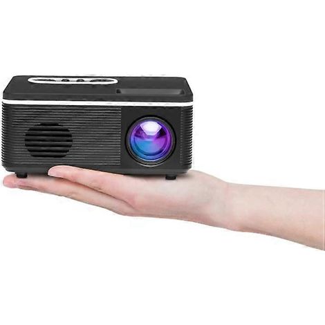 Mini projecteur portable - 80 lumens, résolution 320 x 240, compatible 1080p, noir (1/5)