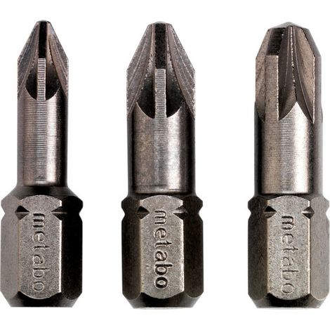 Metabo 3 Bits Pozidriv PZ 1/ 2 / 3 Torsion (1/3)