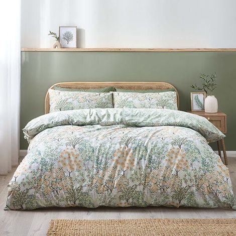 Catherine Lansfield Forest Blossom Double Duvet Set Green (1/5)