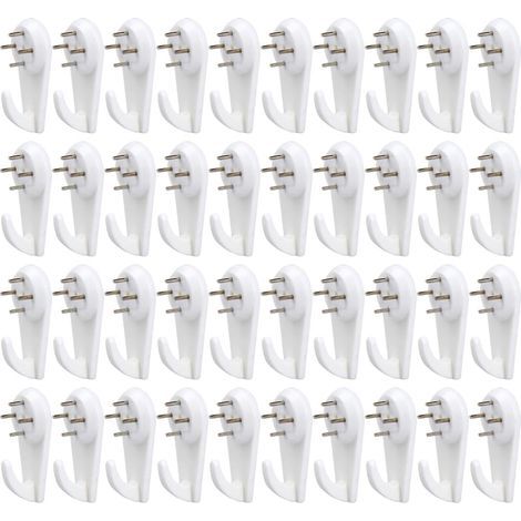 40 ganchos de pared que no dejan marcas, ganchos invisibles para clavos, no es necesario taladrar agujeros, adecuados para colgar fotos, cuadros, sombreros, espejos y otros objetos. (1/5)