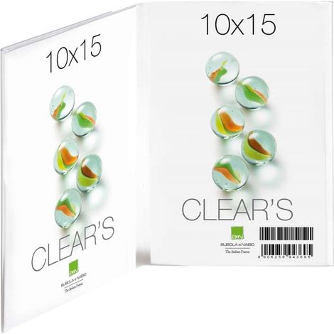 Porta foto clear doppio vert.13x18