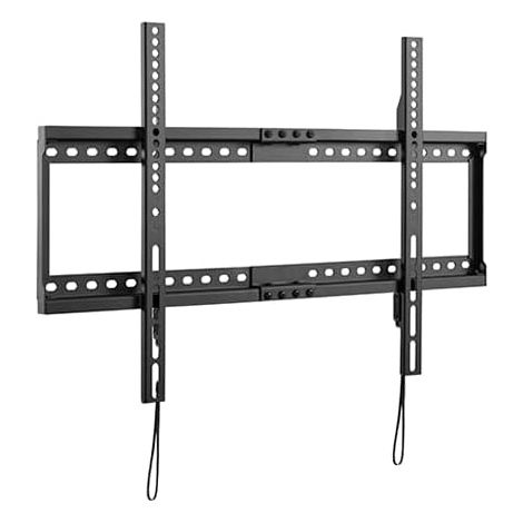 Support mural pour téléviseur incurvé et plat de 37 à 86", capacité de charge jusqu'à 75 kg, pour béton, brique et mur en bois, avec cordon de traction et protection contre les