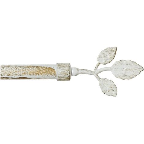 Bastone Tenda Ferro Estendibile Asta Scorritenda Anelli Foglie 160 300 cm - Shabby Chic