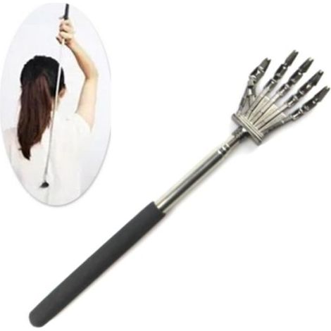 Télescopique gratte-dos noir, extensible pour le dos, outil de démangeaison ajustable (1/2)