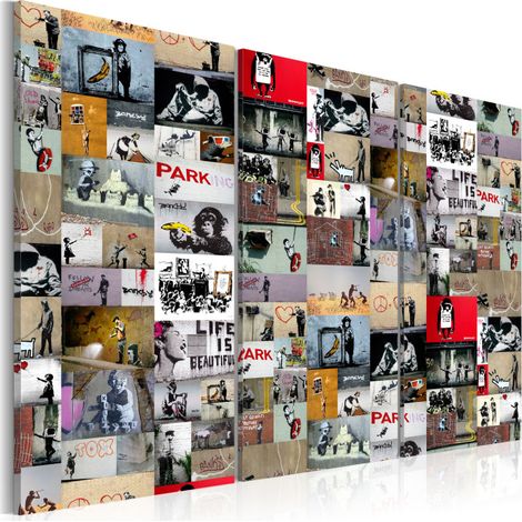 Tableau Imprimé "Art of Collage - Banksy III" 60 x 90 cm (1/2)