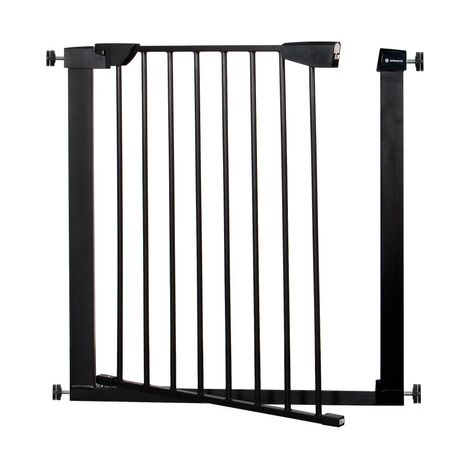 Barriera per scale 75-82 cm, cancelletto a pressione, di colore nero per sicurezza. (1/5)