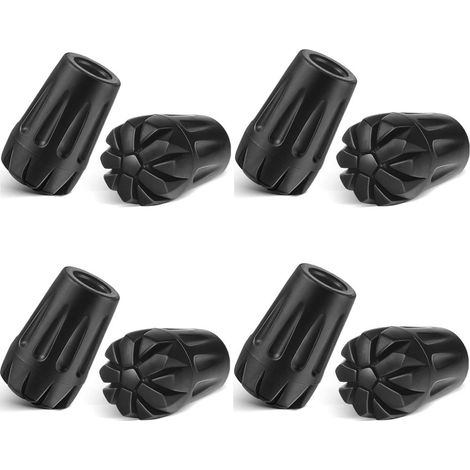8er Pack Gummipuffer Nordic Walking Trekking, Ersatz Asphalt rutschfest leicht zu reinigen