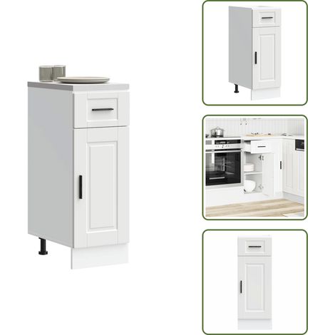Muebles de cocina - vidaXL Mueble bajo de cocina Porto madera contrachapada blanca - Cocina organizada