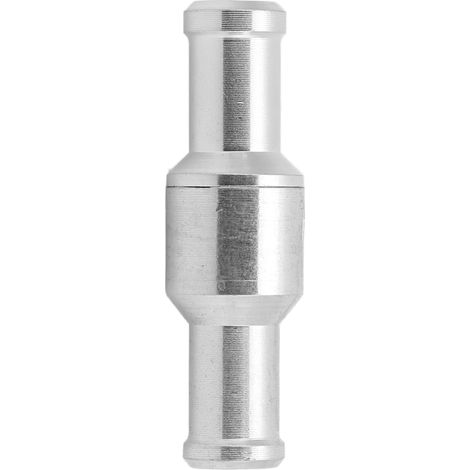 Valvola di non ritorno unidirezionale in lega di alluminio argentato per acqua, olio, diesel, benzina, carburante, linea 10 mm/0,39 pollici.
