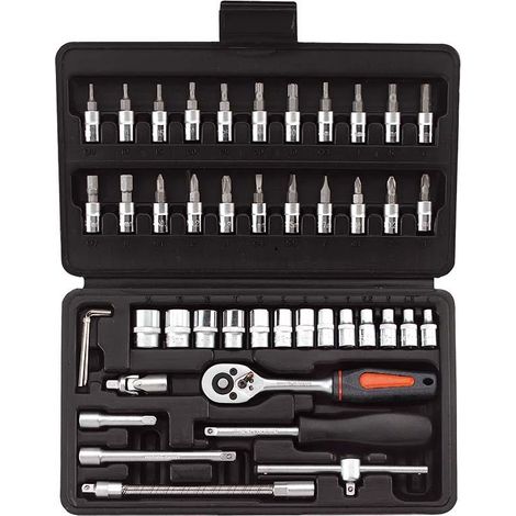 Satz Steckschlussel und 1/4 Ratschen-Bits Fervi 0624