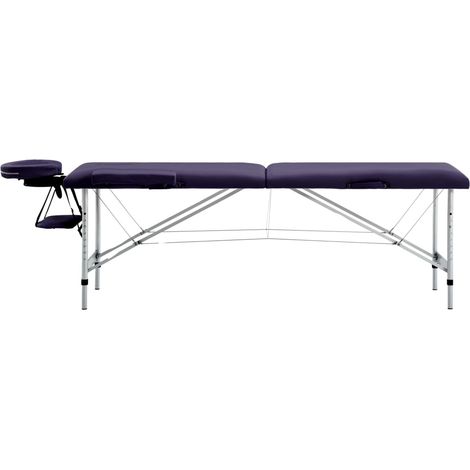Table de massage pliable 2 zones Aluminium Violet (1/5)