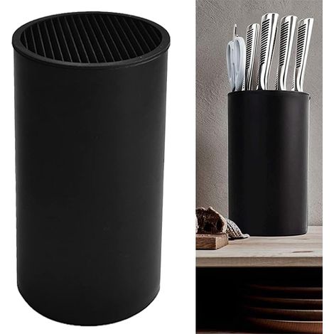 Bloquer le support de couteau rond détachable uniquement le support de rangement des couteaux Gardez les couteaux organisés et propres (noir) (1/5)