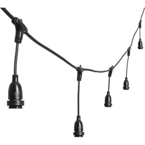 Guirlande Guinguette stalactite 5M hauteur 30CM 8 douilles E27 cable noir Luxa 230V IP44 Lotti (1/5)