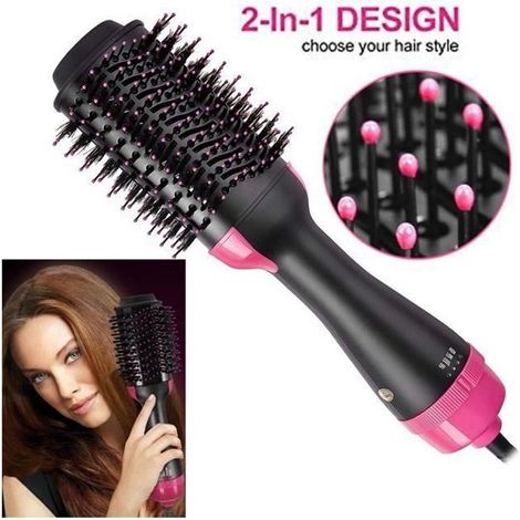 Brosse Cheveux Rotative, Ionique, Soufflante ,Salon Air Chaud Paddle Brosse , à cheveux Générateur d\'ions négatifs à lisser bigoudi (1/4)