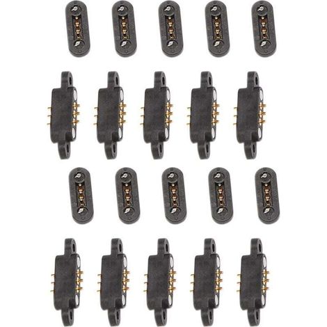 10 Paires Connecteurs Pogo Magnétiques 3 Positions Ressort Aimants Pas 2 3 Mm Trous Traversants (1/4)