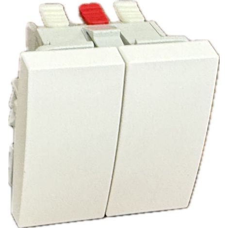 Schneider Electric – Double bouton-poussoir NO 16A blanc polaire 45x45mm – Mécanisme sans support ni plaque – Mode de pose électricité (1/3)