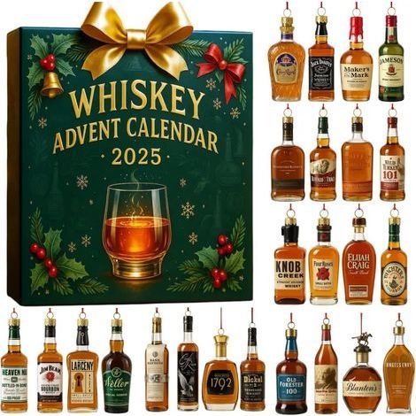 Calendrier de l'Avent bière et whisky – 24 breloques en résine – Boîte surprise de Noël – Pour amateurs de bières artisanales-Karteo