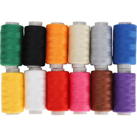 12Pcs Sewing Thread Set Colorful Polyester Embroidery Tools HandMade DIY Knitting Supplies (1/5)