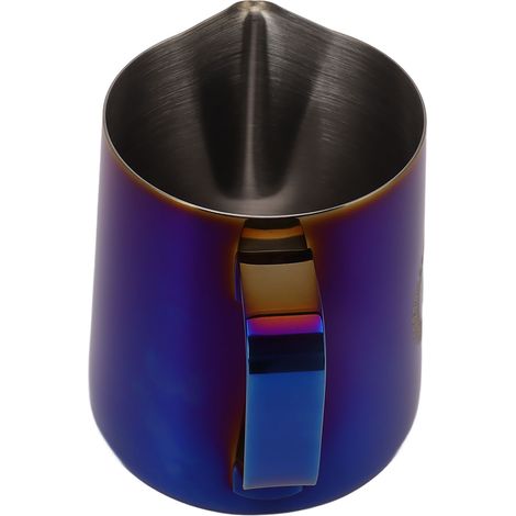 Pichet mousseur à lait en acier inoxydable 350 ml avec graduation pour la préparation du café (bleu) (1/5)
