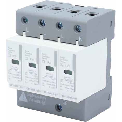 Parafoudre 4P 40kA BEMLY40 220V/380V Protection surtension maison 2 niveaux (1/5)