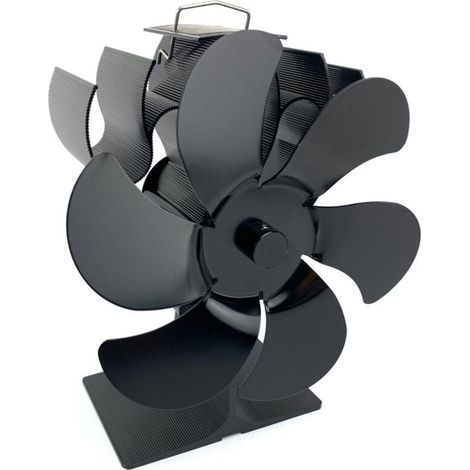 Ventilateur Poêle à Bois 6 Lames avec Thermomètre Ventilateur Cheminée Appareil de Chauffage Alimenté Fixé sur le Tuyau de Cheminée pour Foyer, Poele a Granule, Foyer à Bois 153110190mm (1/4)
