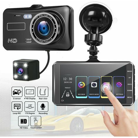 H301 HD-Auto-Blackbox-DVR mit 4-Zoll-2,5D-Touchscreen, Dual-Aufnahme, WLAN und App – Dual-Aufnahme-Touchscreen (1/3)
