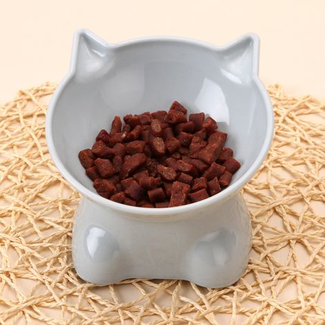 Kitty City，Gamelles surélevées pour animaux (lot de 2) - Design oreilles de chat - Socle moderne - Bleu + Rose