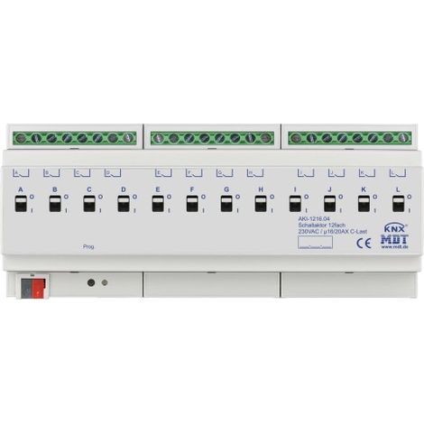 ACTIONNEUR DE COMMUTATION KNX 12 POSITIONS, INDUSTRIE MDT AKI-1216.04