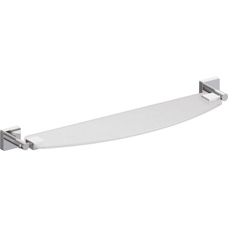 Inda - Regal aus gehärtetem satiniertem Kristall 6 mm mit Halterungen L.58 cm