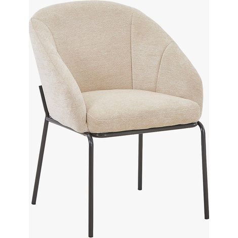 ESMA Chaise en tissu beige pieds en métal noir (1/5)
