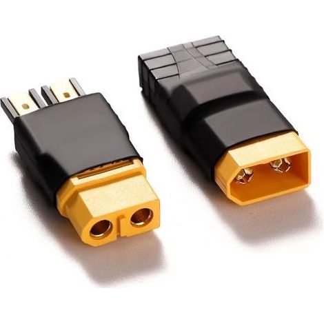 2 Pièces Compatibles avec TRX à XT60 Adaptateur de Connecteur, Compatibles avec TRX to XT60 Male Female Plug Conversion Adapter, pour Batterie LiPo RC (1/5)