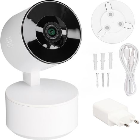 Caméra de sécurité intelligente WiFi 1080P, vision nocturne, caméra rotative sans fil pour bébé, adaptateur UE 100-240V (1/5)