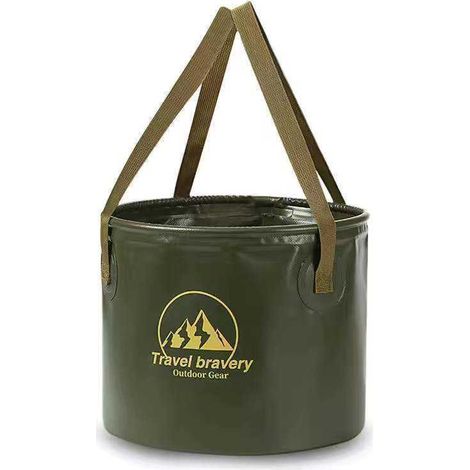 Seau pliant seau évier d’eau imperméable Portable OutdoorTravel bassin d’eau pliable Camping randonnée seau de stockage vert - 20L (1/5)
