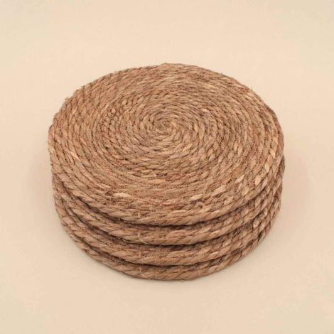 Lot de 4 sets de table ronds naturels 33cm (1/5)