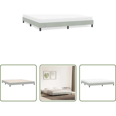 vidaXL Matratze -  Bettgestell ohne Matratze Hellgrau 180x210 cm Samt (1/5)