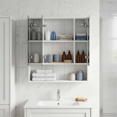 vidaXL Mobiletto per specchio da bagno Bianco 60 x 14.5 x 70 cm
