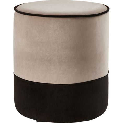 Pouf en Velours bicolore, finition passepoil NOE