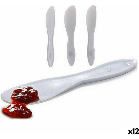 Messerset Kinvara Weiß Kunststoff 18 x 10 x 1 cm 18 x 3,5 x 1 cm 3 Stücke (12 Stück)