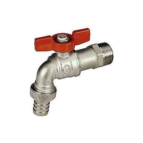 Rubinetto cromato di erogazione con portagomma per giardino GIACOMINI R620 1/2" (1/2)