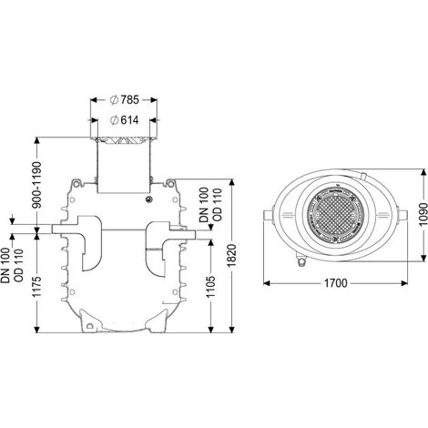 KESSEL 95030-120D-DR Séparateur de graisses EasyClean encastré