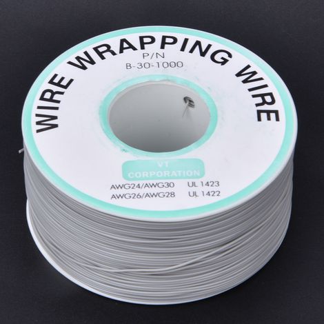 Fil OK gris pour réparation de circuits imprimés, cuivre étamé, calibre 30 AWG, fil de bobinage, 300 mètres (1/5)