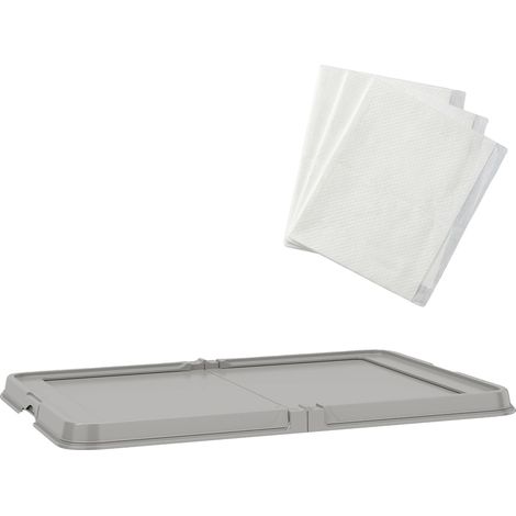Retrete para perros, diseño plegable, antideslizante, color gris, 86 x 62 x 4,7 cm (1/2)