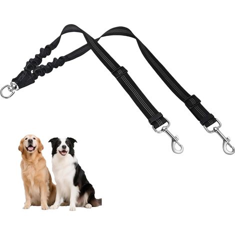 Double Dog Leash Shock Absorber Reflective Anti Tangle (1/5)