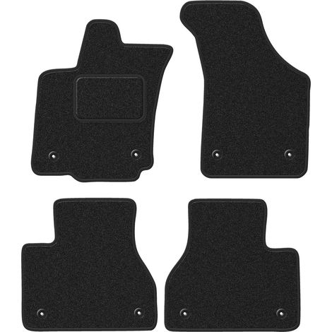 Tapis de sol en velours pour : VW Phaeton berline avec extincteur (2002-2016) anthracite