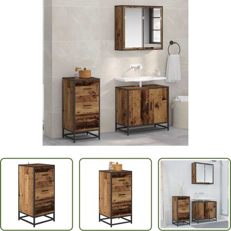 Stauraum Wohnzimmer - Sideboard Altholz 35,5 x 35 x 76 cm (1/5)